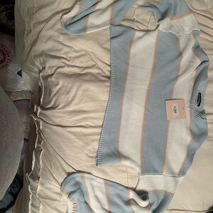 Blue and White Striped Sweater